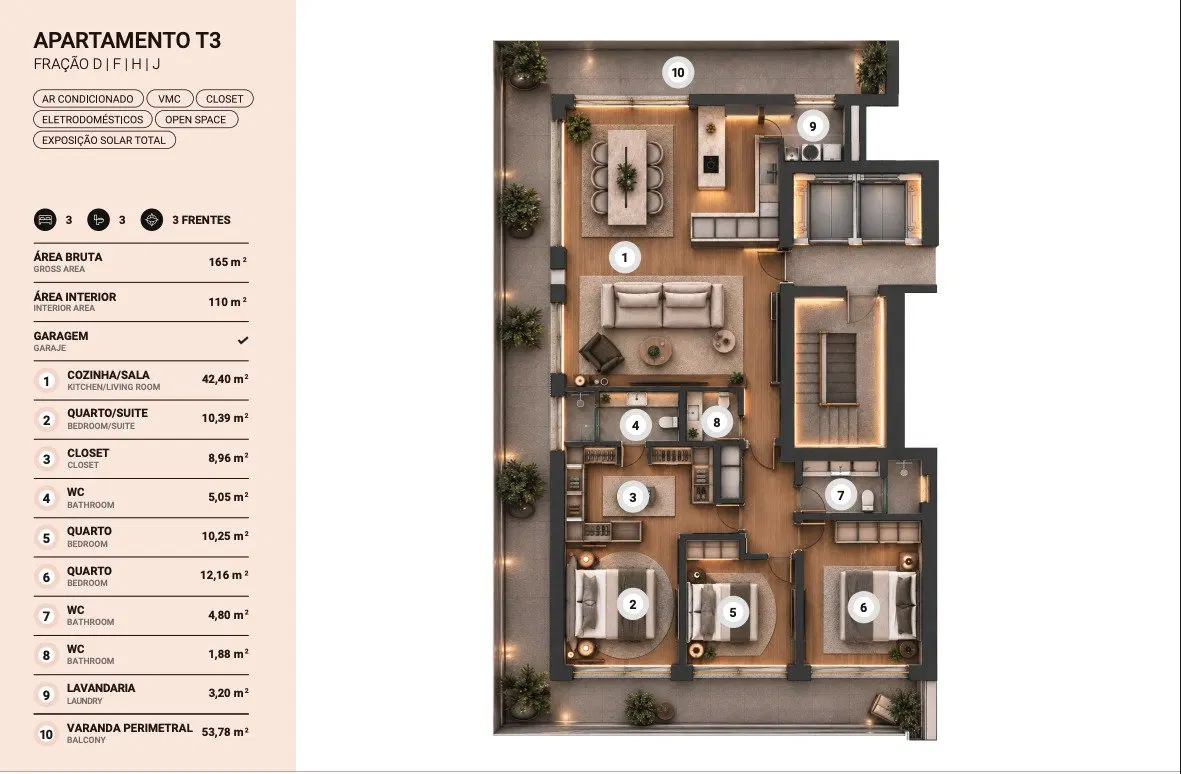 Apartamentos T3 no URBAN X Braga | Três Frentes e Varandas Perimetrais — 18